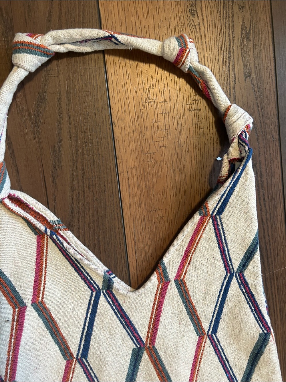 Zara Geometric Jacquard Hobo Tote Bag, Bohemian Ethnic Esthetics - Picture 3 of 9